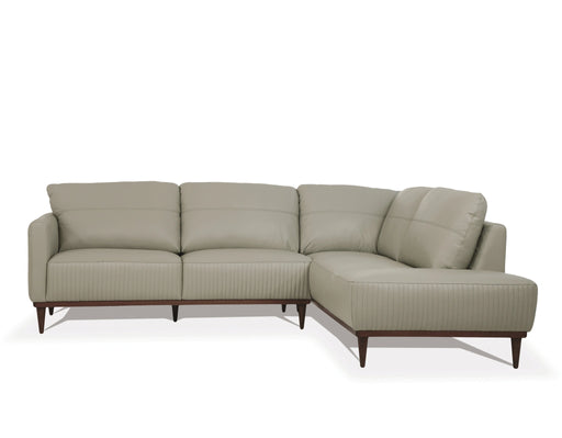 Tampa Airy Green Leather Sectional Sofa - Levi's Discount Furniture (Vineland, NJ)
