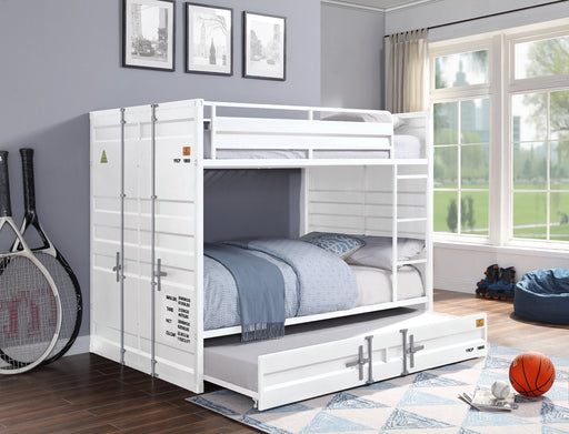 Cargo White Bunk Bed (Full/Full) - Levi's Discount Furniture (Vineland, NJ)