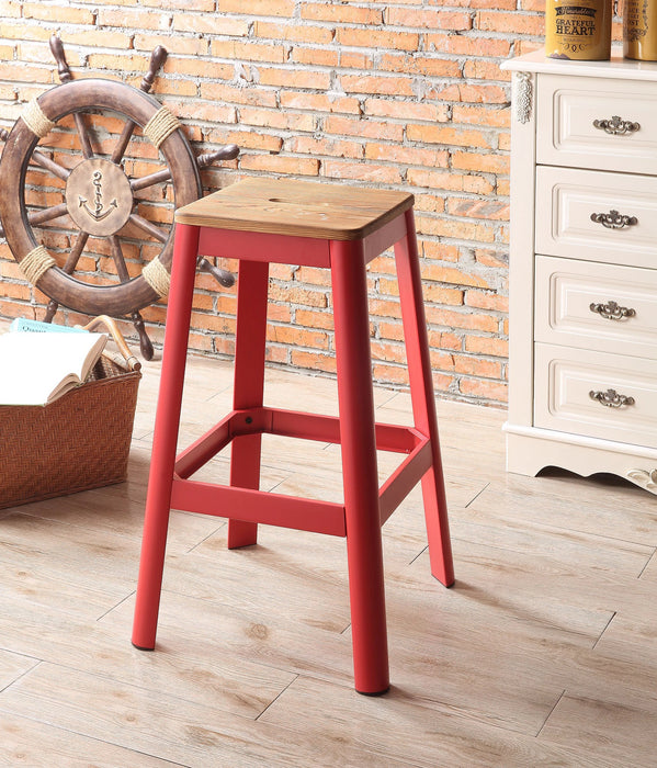 Jacotte Natural & Red Bar Stool (1Pc) - Levi's Discount Furniture (Vineland, NJ)