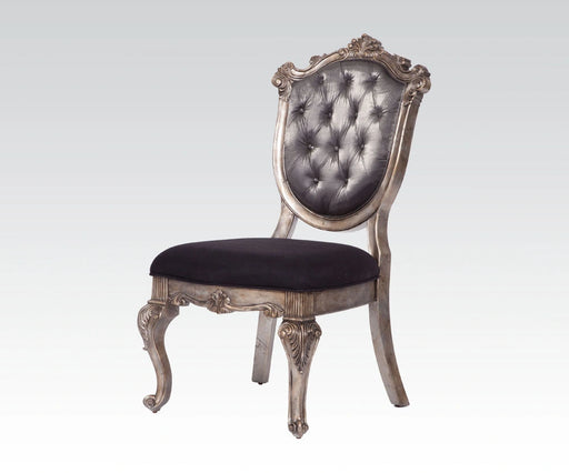 Acme Chantelle Button Tufted Back Seat Dining Side Chair (Set of 2) in Antique Platinum 60542 - Levi's Discount Furniture (Vineland, NJ)