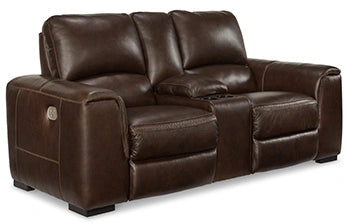 Alessandro Power Reclining Loveseat with Console - Levi's Discount Furniture (Vineland, NJ)
