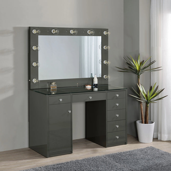 Acena Makeup Vanity Table with LED Mirror - Levi's Discount Furniture (Vineland, NJ)
