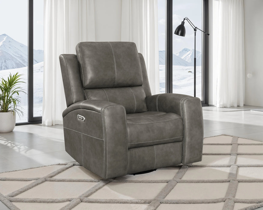 Brickston Triple Power Swivel Glider Recliner - Levi's Discount Furniture (Vineland, NJ)