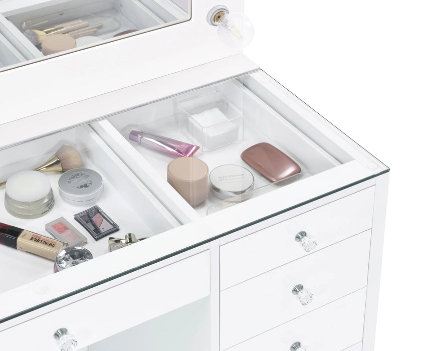 Acena Makeup Vanity Table with LED Mirror - Levi's Discount Furniture (Vineland, NJ)