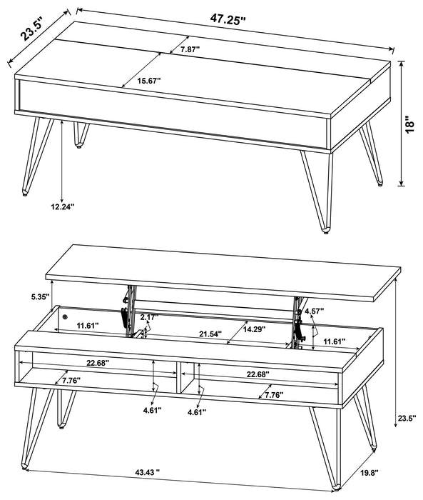 Fanning Lift-Top Coffee Table - Levi's Discount Furniture (Vineland, NJ)
