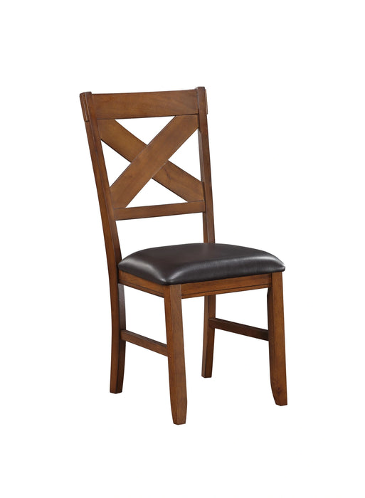 Apollo Espresso PU & Walnut Side Chair - Levi's Discount Furniture (Vineland, NJ)