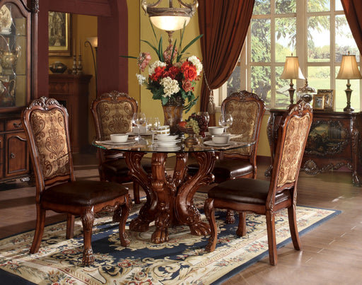 Dresden Cherry Oak & Clear Glass Dining Table - Levi's Discount Furniture (Vineland, NJ)