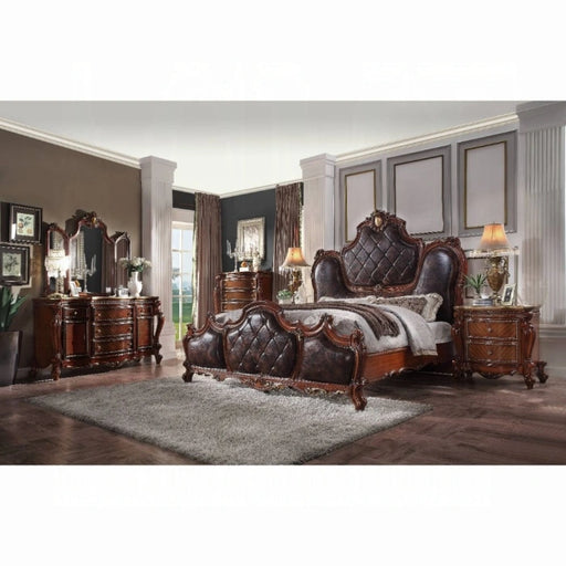Picardy PU & Cherry Oak Queen Bed - Levi's Discount Furniture (Vineland, NJ)