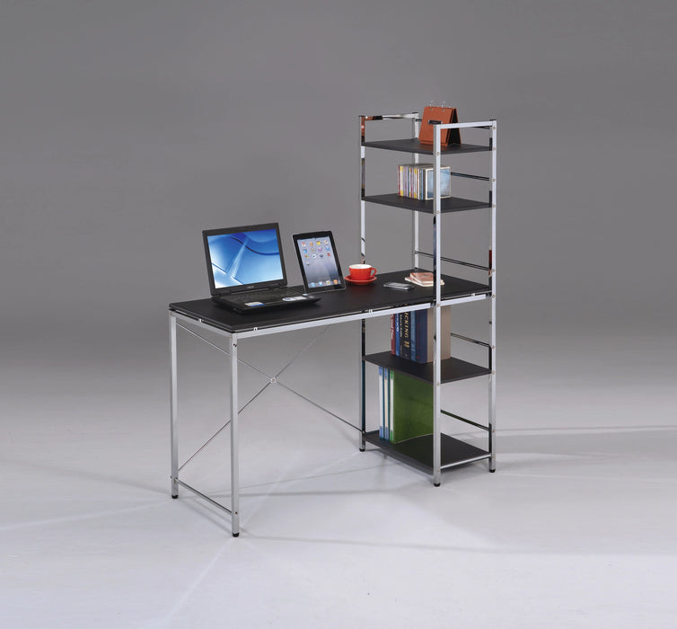 Elvis Black & Chrome Computer Desk - Levi's Discount Furniture (Vineland, NJ)