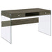 Dobrev 2-drawer Writing Desk Weathered Grey and Clear image