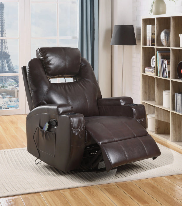 Waterlily Brown PU Rocker Recliner (Motion) - Levi's Discount Furniture (Vineland, NJ)