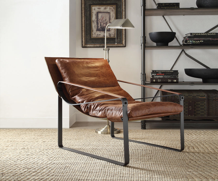 Quoba Cocoa Top Grain Leather Accent Chair - Levi's Discount Furniture (Vineland, NJ)
