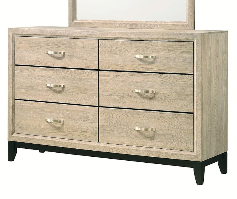 beige 6 drawer dresser Butler Specialty Mayfair 6 Drawer Wood and Marble Dresser, Light Brown