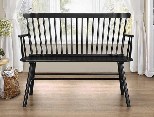 Crown Mark Furniture Jerimiah Spindleback Bench in Black image