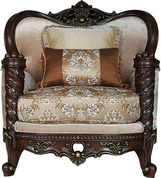 Acme Furniture Devayne Chair with 2 Pillows in Dark Walnut 50687 - Levi's Discount Furniture (Vineland, NJ)