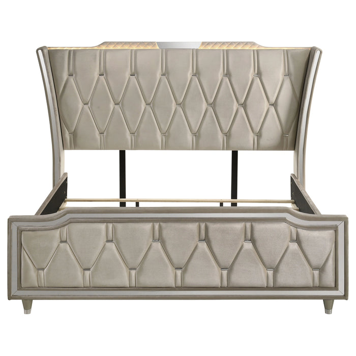 Lorient Wingback Bed with LED Lighting - Levi's Discount Furniture (Vineland, NJ)