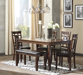 Bennox Dining Table and Chairs with Bench (Set of 6) - Levi's Discount Furniture (Vineland, NJ)