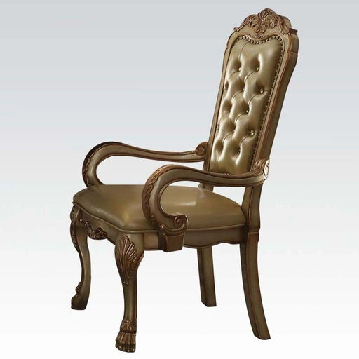 Acme Dresden Arm Chair in Gold Patina (Set of 2) 63154 - Levi's Discount Furniture (Vineland, NJ)