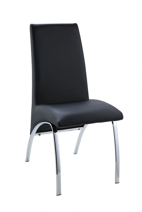 Pervis Black PU & Chrome Side Chair - Levi's Discount Furniture (Vineland, NJ)