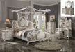 Picardy Fabric & Antique Pearl California King Bed (Canopy) - Levi's Discount Furniture (Vineland, NJ)