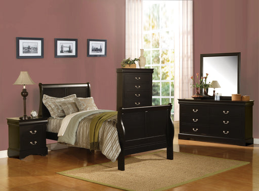 Louis Philippe III Black Twin Bed - Levi's Discount Furniture (Vineland, NJ)