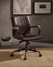 Joslin Distress Chocolate Top Grain Leather Office Chair - Levi's Discount Furniture (Vineland, NJ)