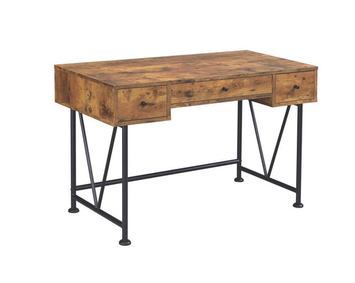 Analiese 3-drawer Writing Desk Antique Nutmeg and Black - Levi's Discount Furniture (Vineland, NJ)