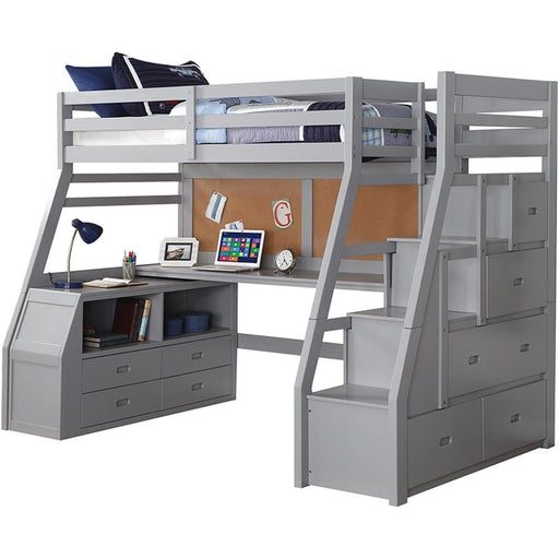 Acme Jason II Twin Loft Bed & Ladder in Gray 37445 - Levi's Discount Furniture (Vineland, NJ)