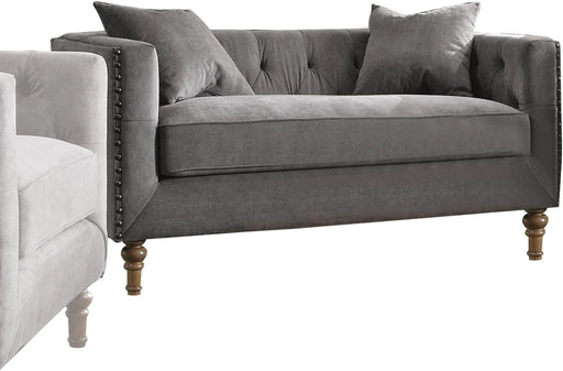 Acme Furniture Sidonia Loveseat in Gray Velvet 53581 - Levi's Discount Furniture (Vineland, NJ)