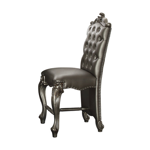Versailles Silver PU & Antique Platinum Counter Height Chair - Levi's Discount Furniture (Vineland, NJ)