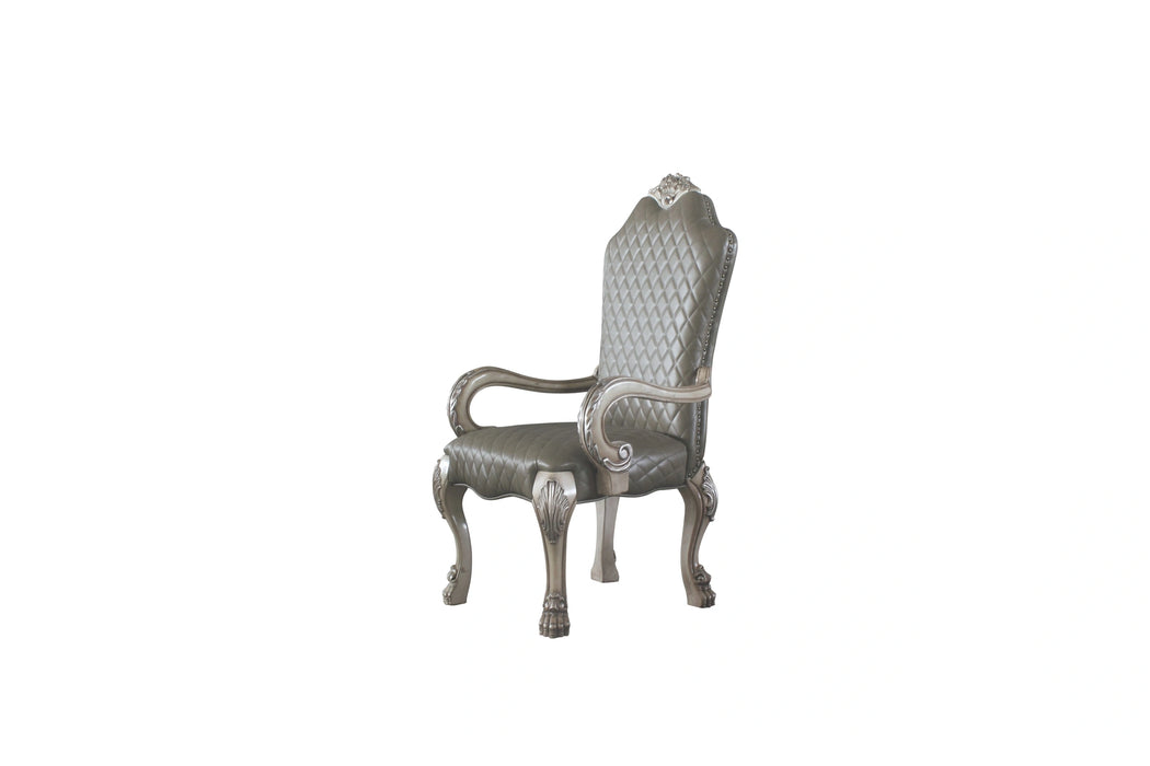 Dresden Vintage Bone White & PU Arm Chair - Levi's Discount Furniture (Vineland, NJ)