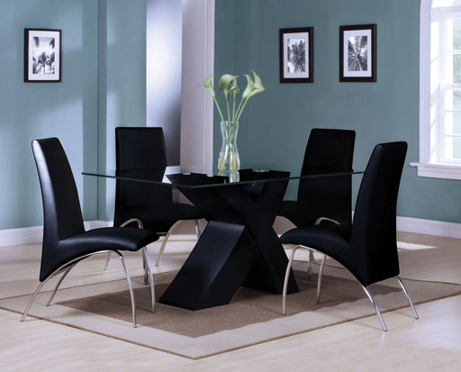 Pervis Black & Clear Glass Dining Table - Levi's Discount Furniture (Vineland, NJ)