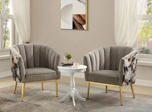 Colla Black Velvet & Gold Accent Chair - Levi's Discount Furniture (Vineland, NJ)