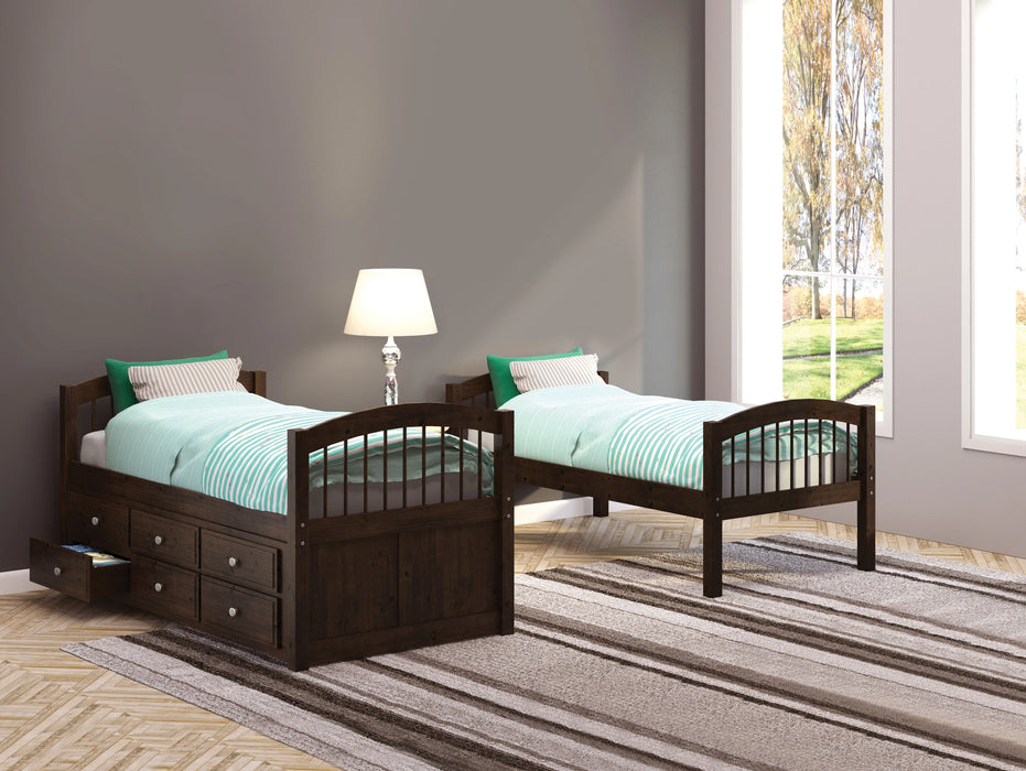 Micah Espresso Bunk Bed & Trundle (Twin/Twin) - Levi's Discount Furniture (Vineland, NJ)