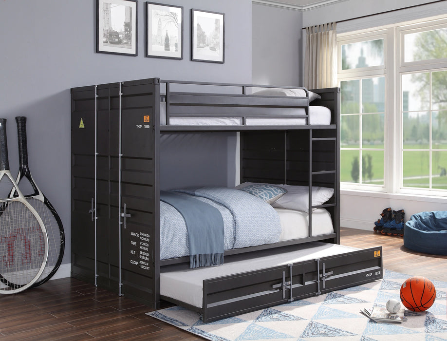 Cargo Gunmetal Bunk Bed (Full/Full) - Levi's Discount Furniture (Vineland, NJ)