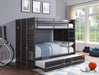Cargo Gunmetal Bunk Bed (Full/Full) - Levi's Discount Furniture (Vineland, NJ)