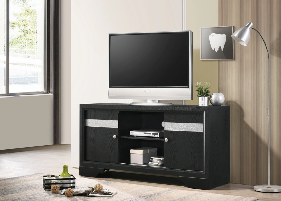 REGATA TV STAND BLACK/SILVER - Levi's Discount Furniture (Vineland, NJ)