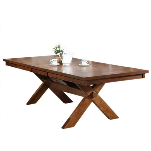 Acme Apollo Trestle Base Rectangular Dining Table in Walnut 70000 - Levi's Discount Furniture (Vineland, NJ)