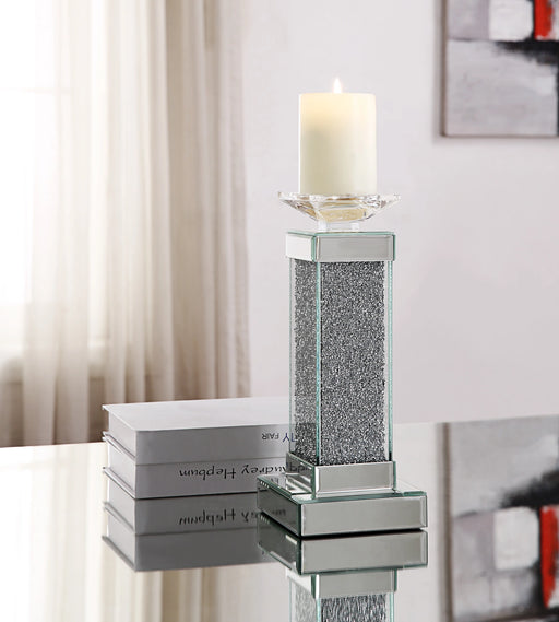 Rekha Mirrored & Faux Crystals Accent Candleholder - Levi's Discount Furniture (Vineland, NJ)