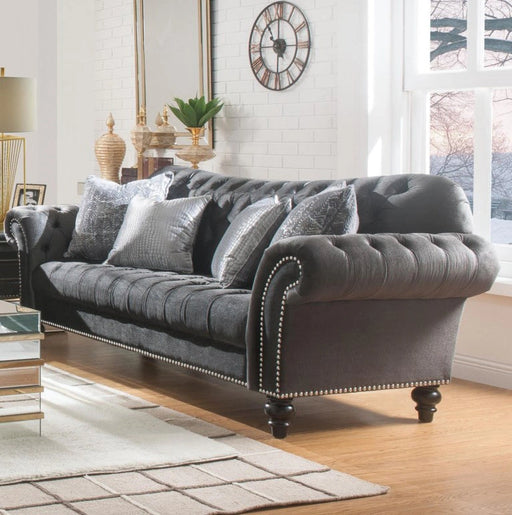 Acme Furniture Gaura Sofa in Dark Gray Velvet 53090 - Levi's Discount Furniture (Vineland, NJ)