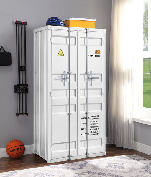 Cargo White Wardrobe (Double Door) - Levi's Discount Furniture (Vineland, NJ)