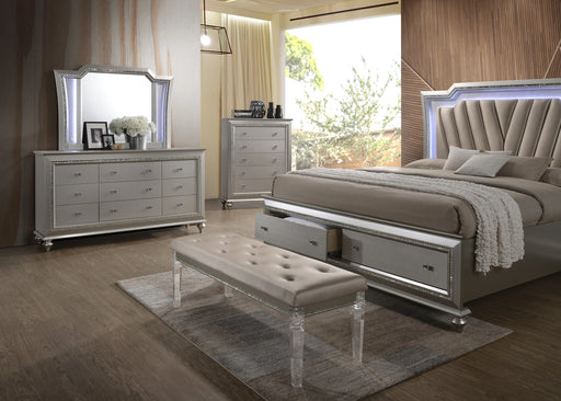 Kaitlyn PU & Clear Acrylic Bench - Levi's Discount Furniture (Vineland, NJ)