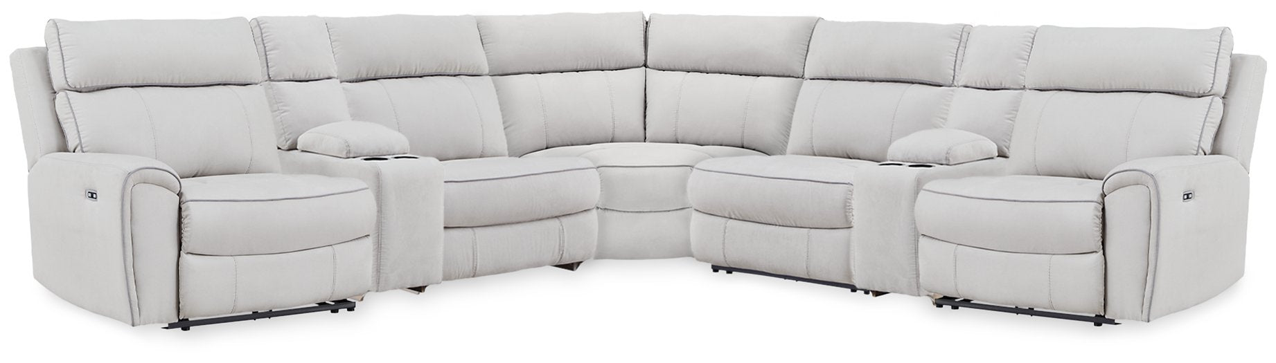 Social Pointe Reclining Sectional with Storage Consoles - Levi's Discount Furniture (Vineland, NJ)