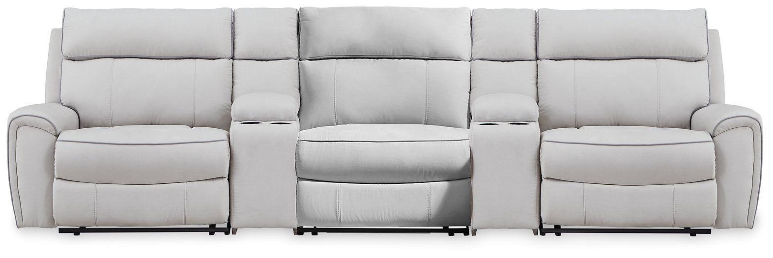 Social Pointe Reclining Sectional with Storage Consoles - Levi's Discount Furniture (Vineland, NJ)