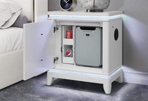 Alina White Bed Group with LED, Cooler, Speaker and USB