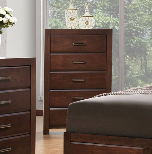 Acme Oberreit 5 Drawer Chest in Walnut 25796 - Levi's Discount Furniture (Vineland, NJ)