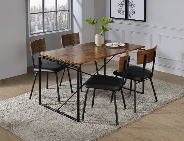 Jurgen Oak & Black Dining Table - Levi's Discount Furniture (Vineland, NJ)