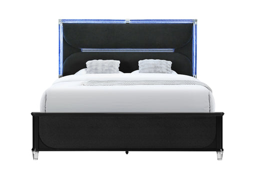 Lando Black Bed with Continuous LED