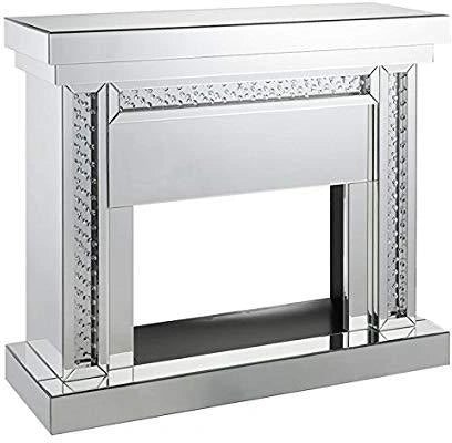 Acme Furniture Nysa Fireplace in Mirrored & Faux Crystals 90272 - Levi's Discount Furniture (Vineland, NJ)