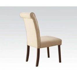 Acme Gasha Side Chair (Set of 2) in Beige/Walnut 72822 - Levi's Discount Furniture (Vineland, NJ)